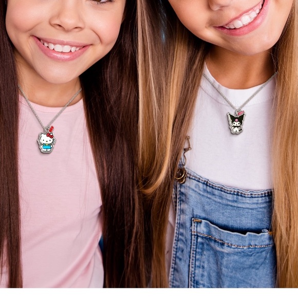 * Sanrio Hello Kitty & Kuromi Best Friends Necklace Set of 2 with BFF Charm, 18" - Picture 6 of 6